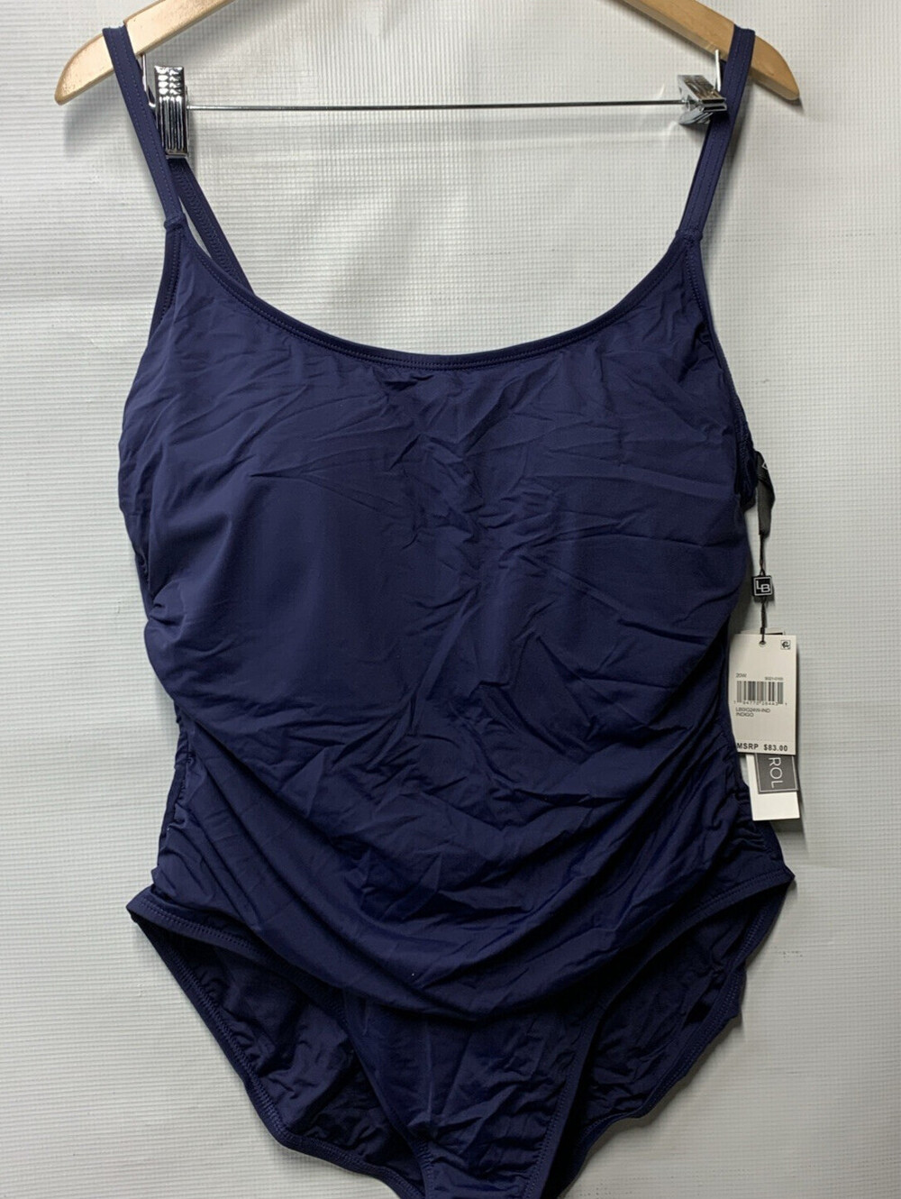 La Blanca Women's One Piece Swimsuit Size 20W Swimwear Indigo Island Goddess